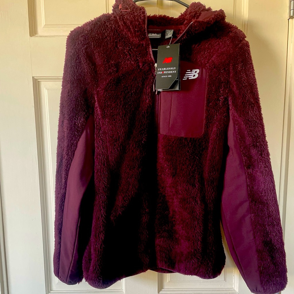 New Balance Faux Fur Fleece Hoodie Women’s Small NWT
